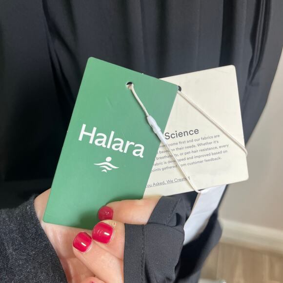 Halara Breezeful V-Neck Tie-Back Side-Pocket Midi Dress Quick Dry Sz 8 NWT - Picture 5 of 8